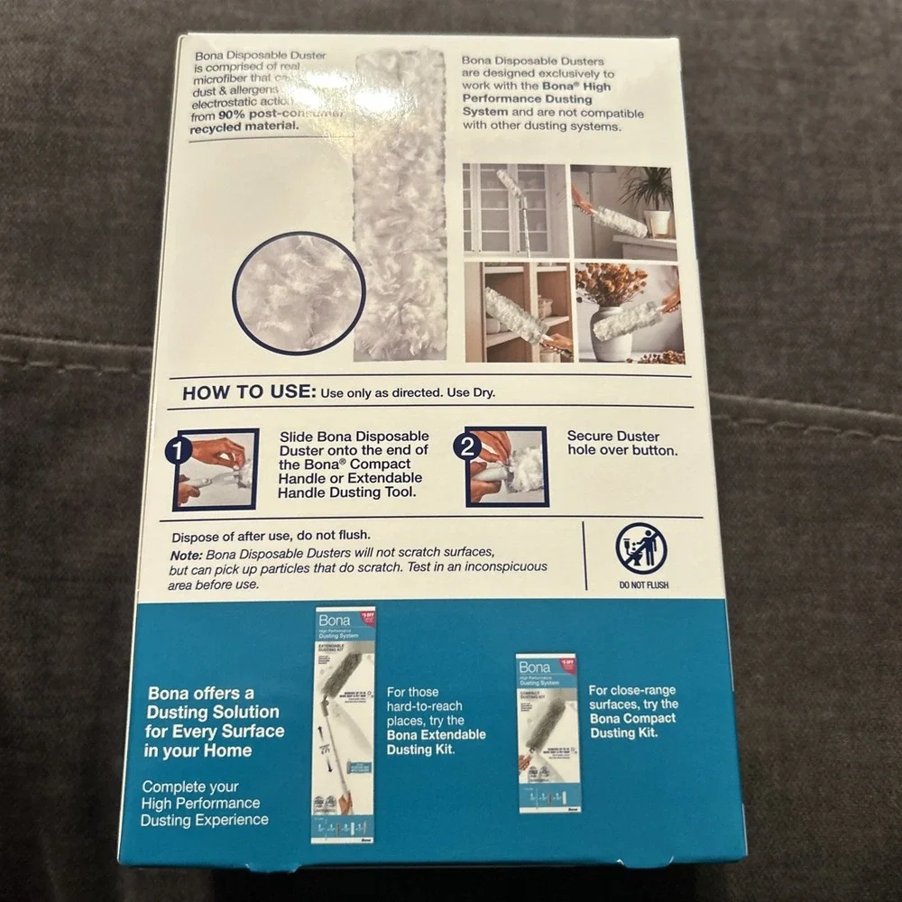 Bona Disposable Duster Refills 5 Pack High Performance Dusting System Cleaning
